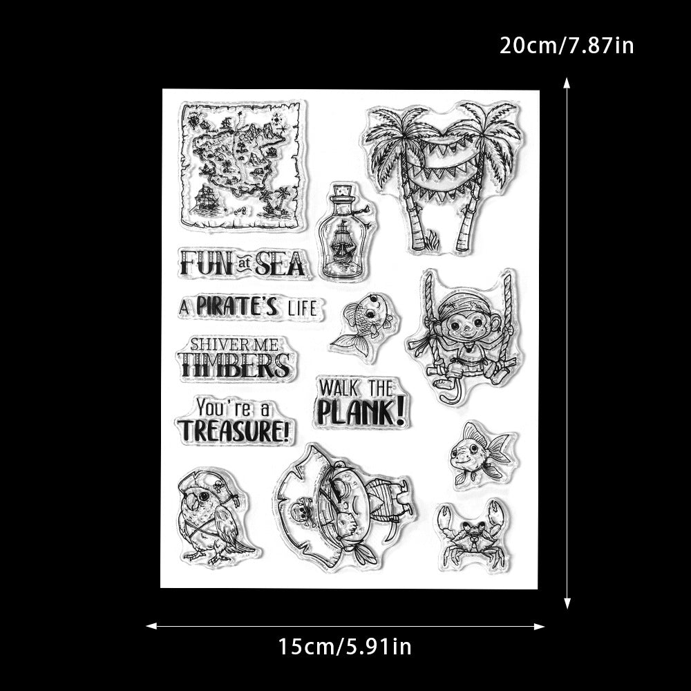 Cartoon Pirate Character Dies & Stamps Set