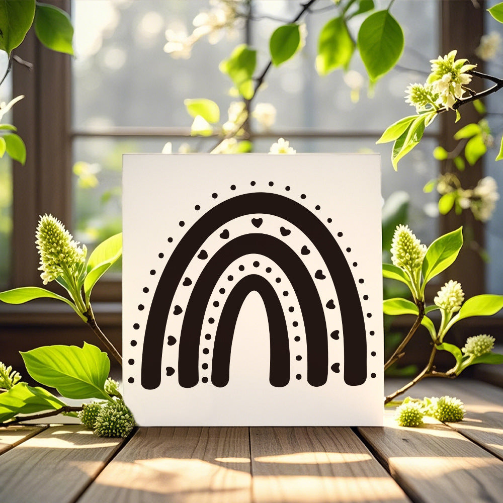 Rainbow Background DIY Painting Hollow Stencil