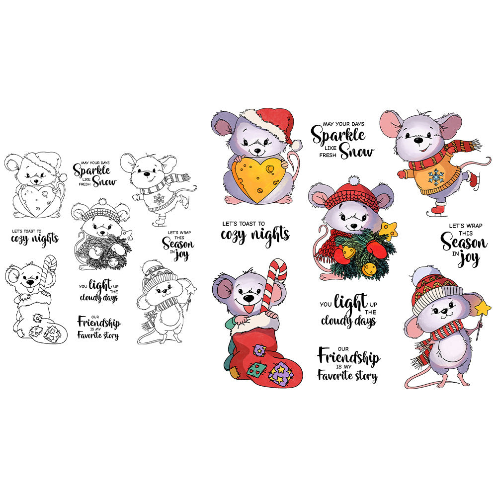 Christmas Cheese Mice Dies & Stamps Set