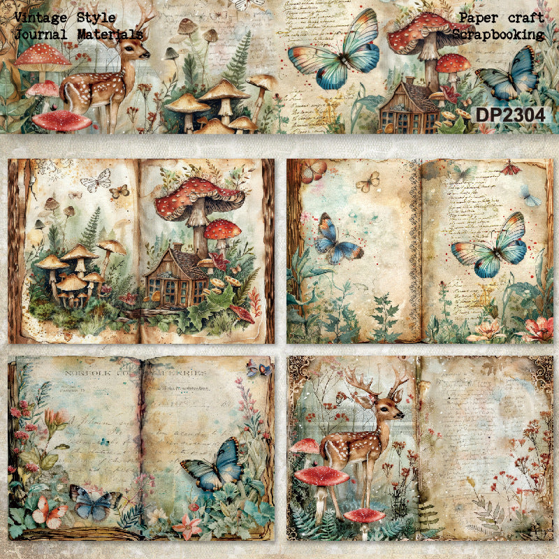 A5 Mushroom Planner Scrapbooking Paper
