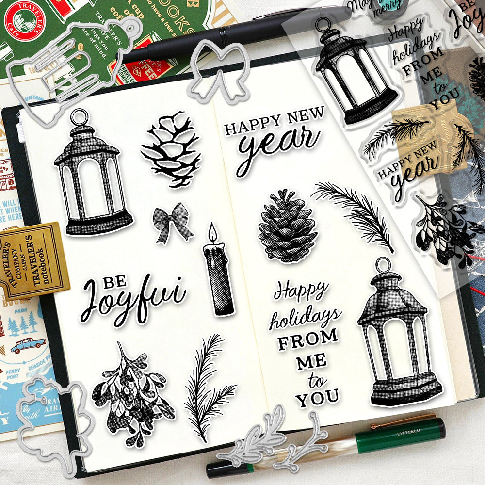 Christmas Candle Lights Dies & Stamps Set