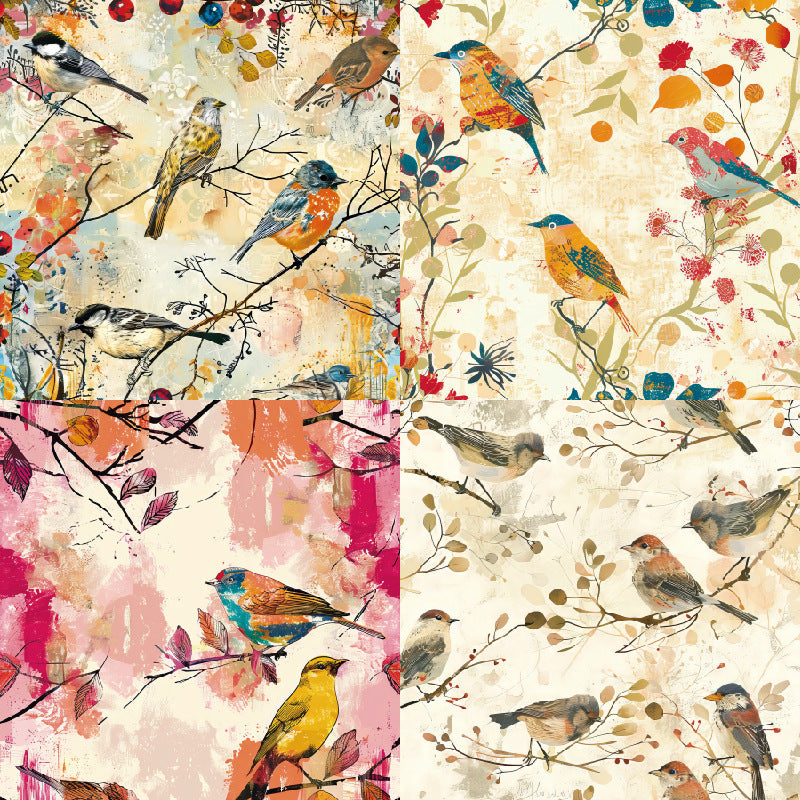 24PCS 6" Birds On Branches Scrapbook Paper & Cardstock