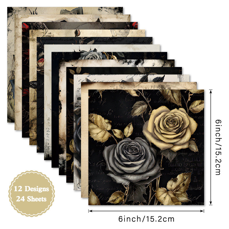 24PCS 6" Wither Scrapbook Paper & Cardstock