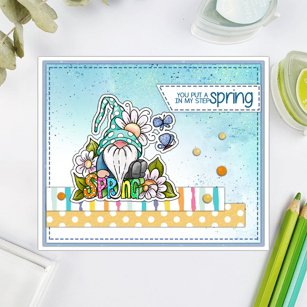 Spring Cute Gnome Dies & Stamps Set