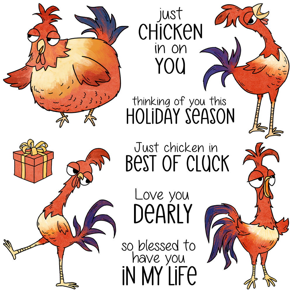 Cartoon Chicken Dies & Stamps Set
