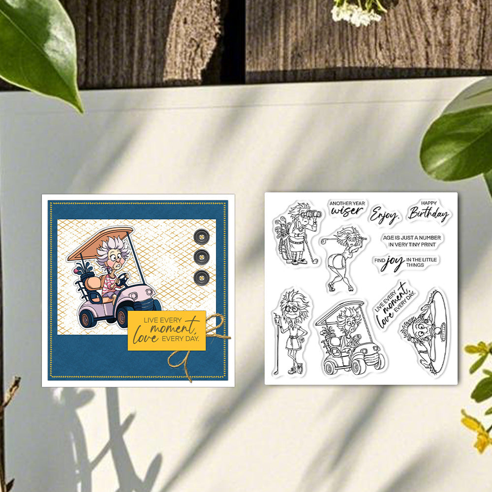 Grandma Playing Golf Dies & Stamps Set