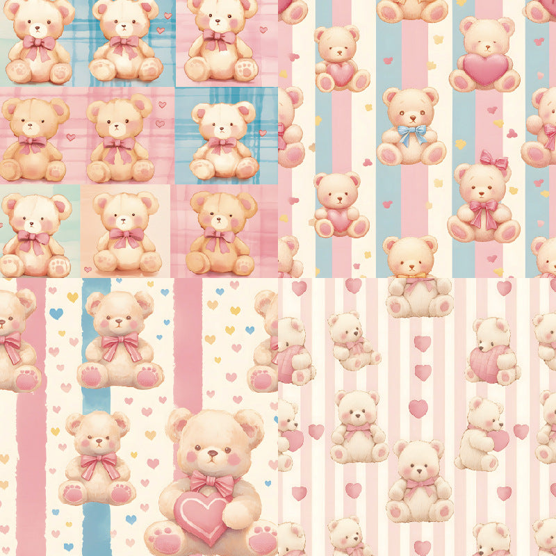 24PCS 6" Cuddly Bears Scrapbook Paper & Cardstock