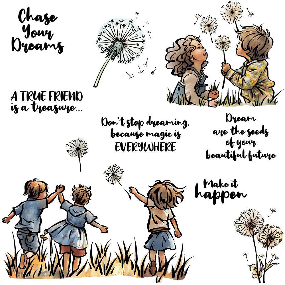 Dandelion Kids Dies & Stamps Set