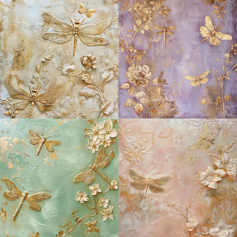24PCS 6" Dragonfly Scrapbook Paper & Cardstock