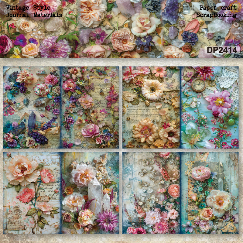 A5 Beautiful Flowers Scrapbook Paper