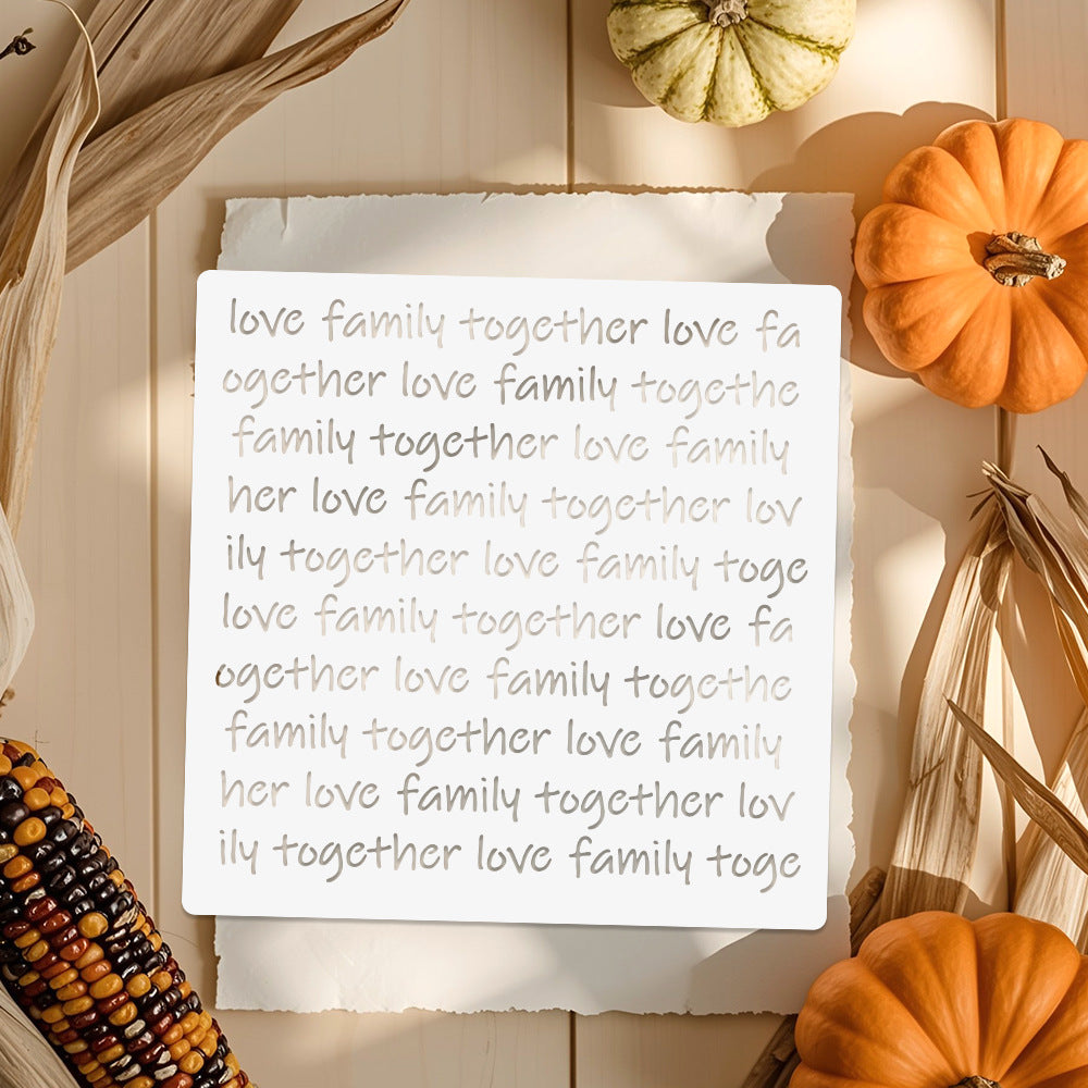 "Love Family Togehter" Words DIY Painting Hollow Stencil