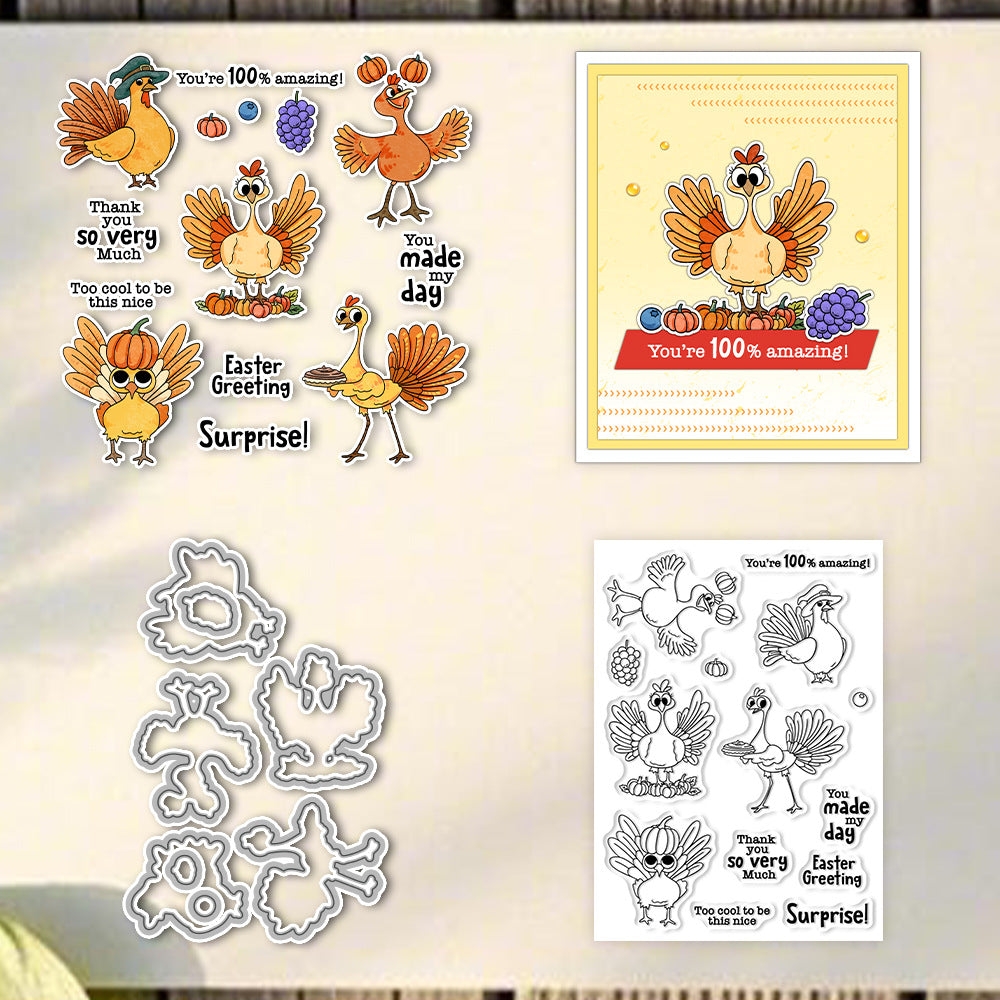 Turkey Pumpkin Dies & Stamps Set