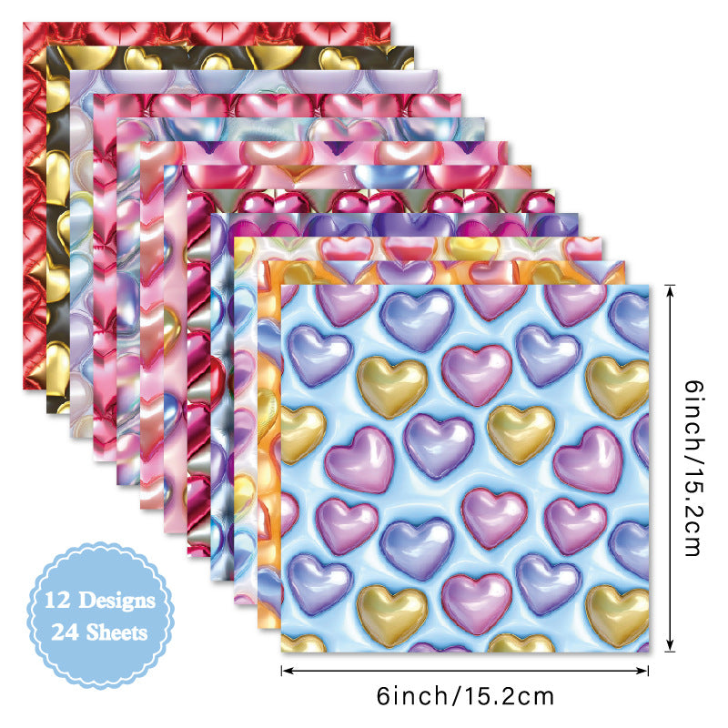 24PCS 6" Loving Scrapbook Paper & Cardstock