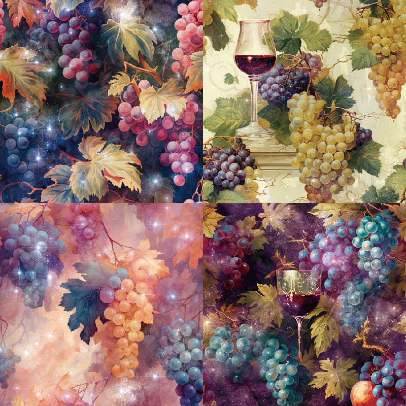 24PCS 6" Purple Grapes Scrapbook Paper & Cardstock