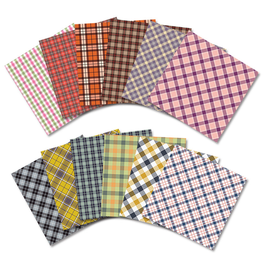 24PCS 6" Grid Scrapbook Paper & Cardstock