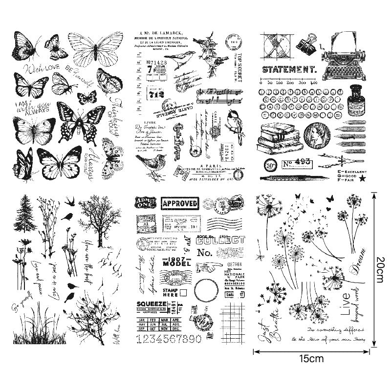 Vintage Background DIY Scrapbook Clear Stamps