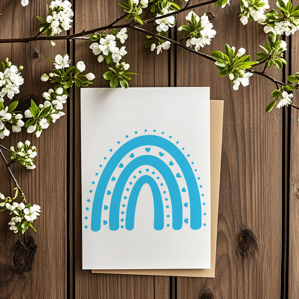 Rainbow Background DIY Painting Hollow Stencil