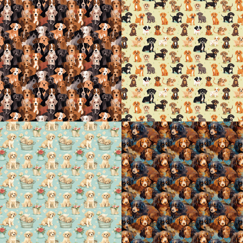 24PCS 6" Puppy Scrapbook Paper & Cardstock