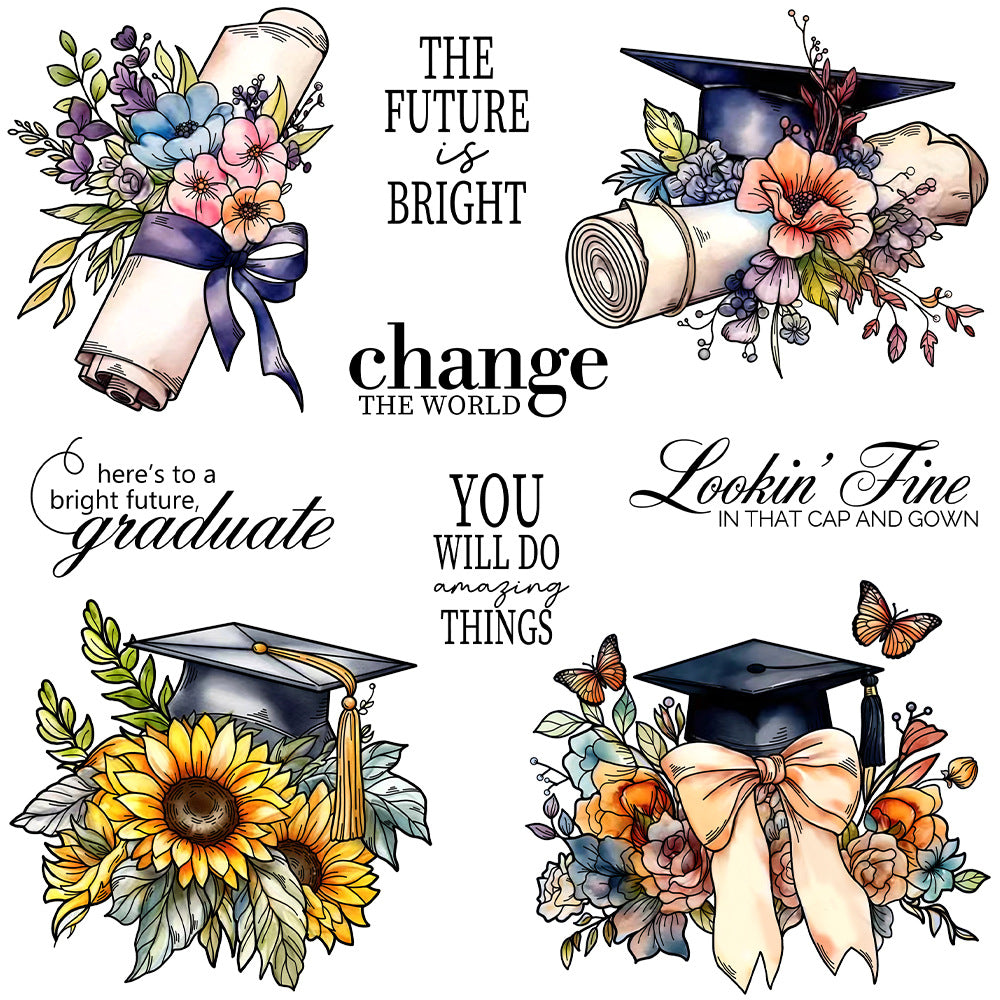 Graduation Season Doctoral Hat Dies & Stamps Set