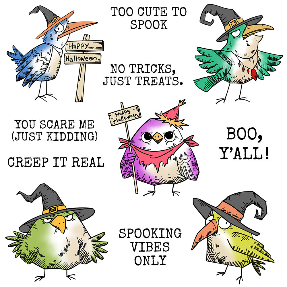 Halloween Cute Birds Dies & Stamps Set