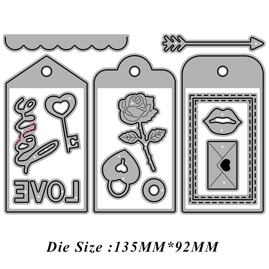 Love Tags Metal Cutting Dies