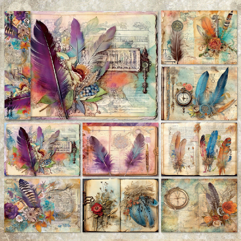 A5 Feather Series DIY Scrapbook Paper