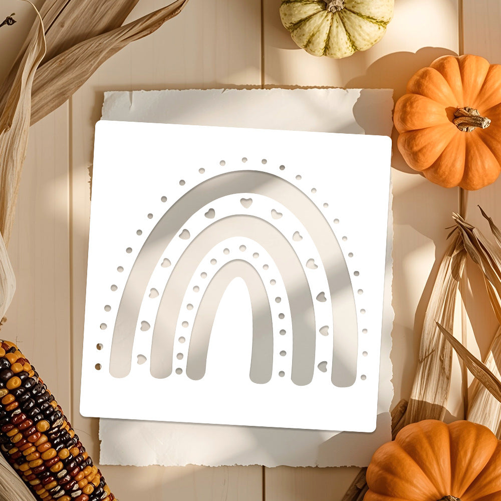 Rainbow Background DIY Painting Hollow Stencil