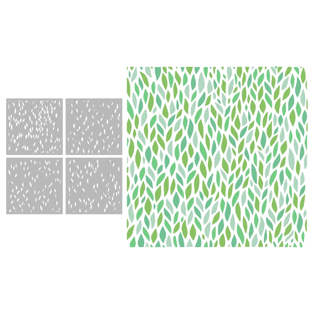 3D Leaves Background DIY Painting Hollow Stencil