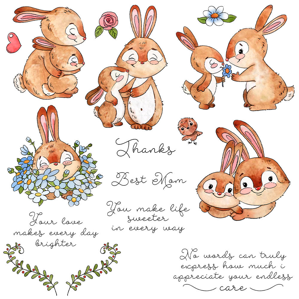 Happy Mother's Day Rabbits Dies & Stamps Set