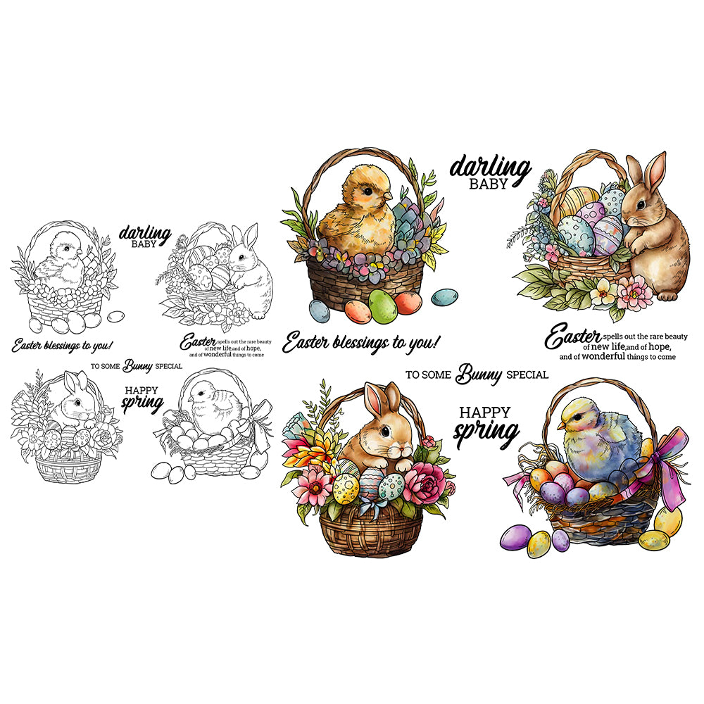 Easter Bunny Eggs Dies & Stamps Set