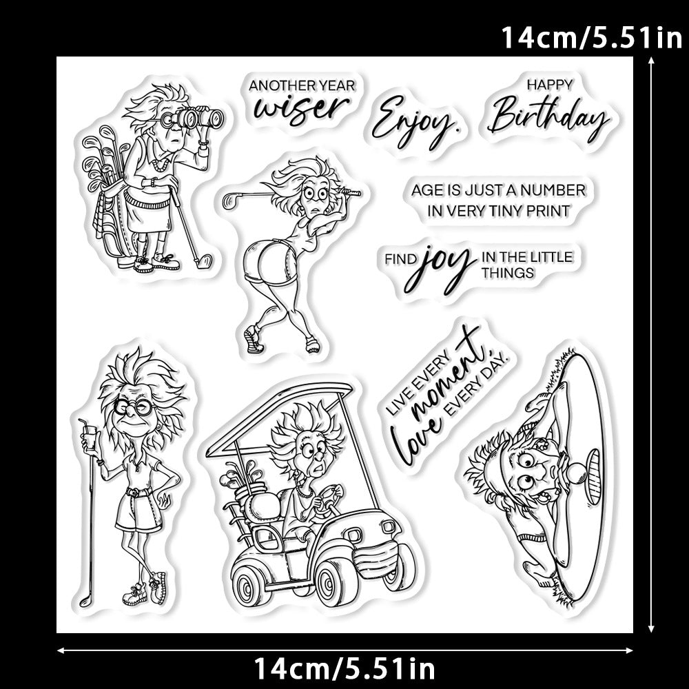 Grandma Playing Golf Dies & Stamps Set