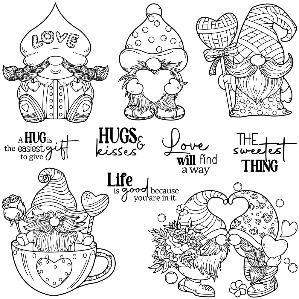 Love Gnome Cup Candy Clear Stamps