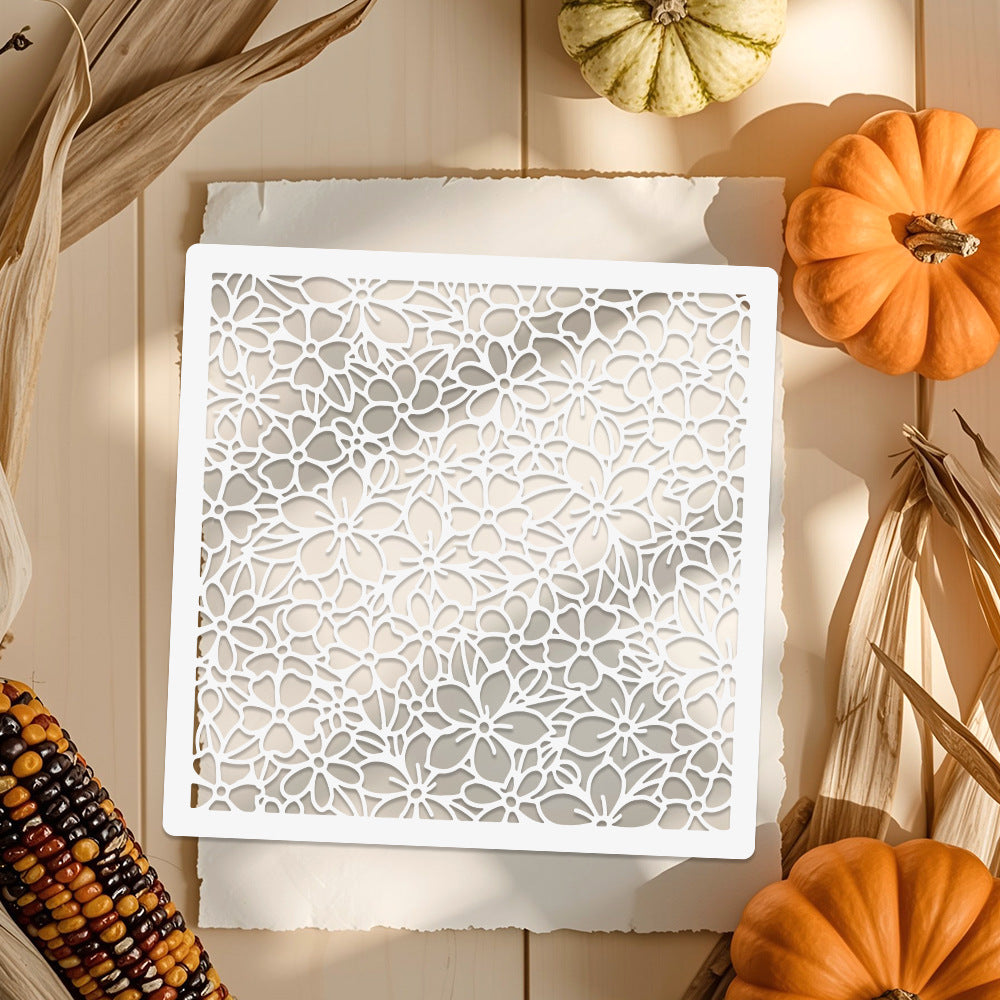 Flower Background DIY Painting Hollow Stencil