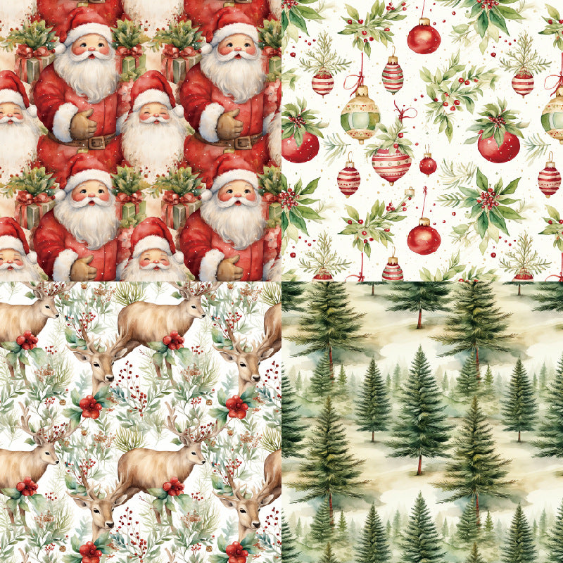24PCS 6" Santa Claus Scrapbook Paper & Cardstock