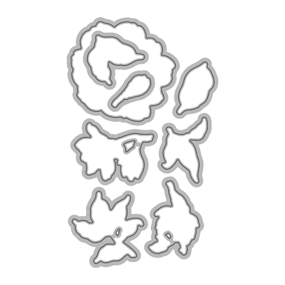 Blooming Magnolia Flowers Dies & Stamps Set