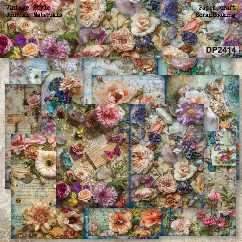 A5 Beautiful Flowers Scrapbook Paper
