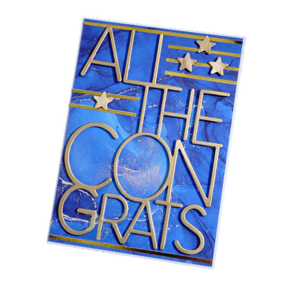 "All The Congrats" Phrase Metal Cutting Dies