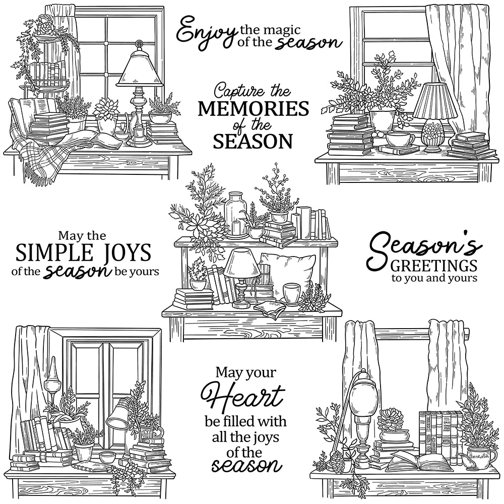 Warm Home Table Window Clear Stamps