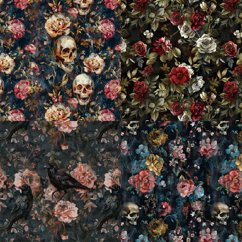 24PCS 6" Rose Of Terror Scrapbook Paper & Cardstock