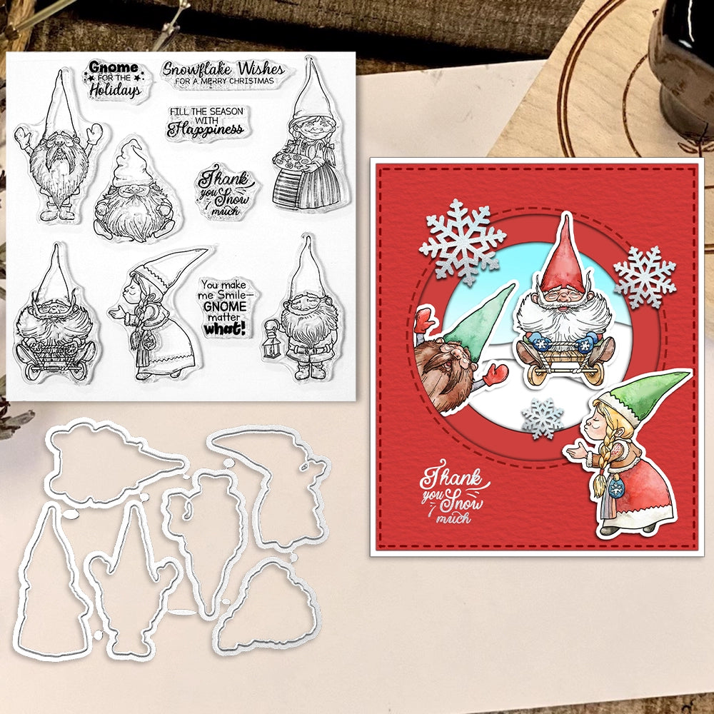 Cute Santa Gnomes Dies & Stamps Set