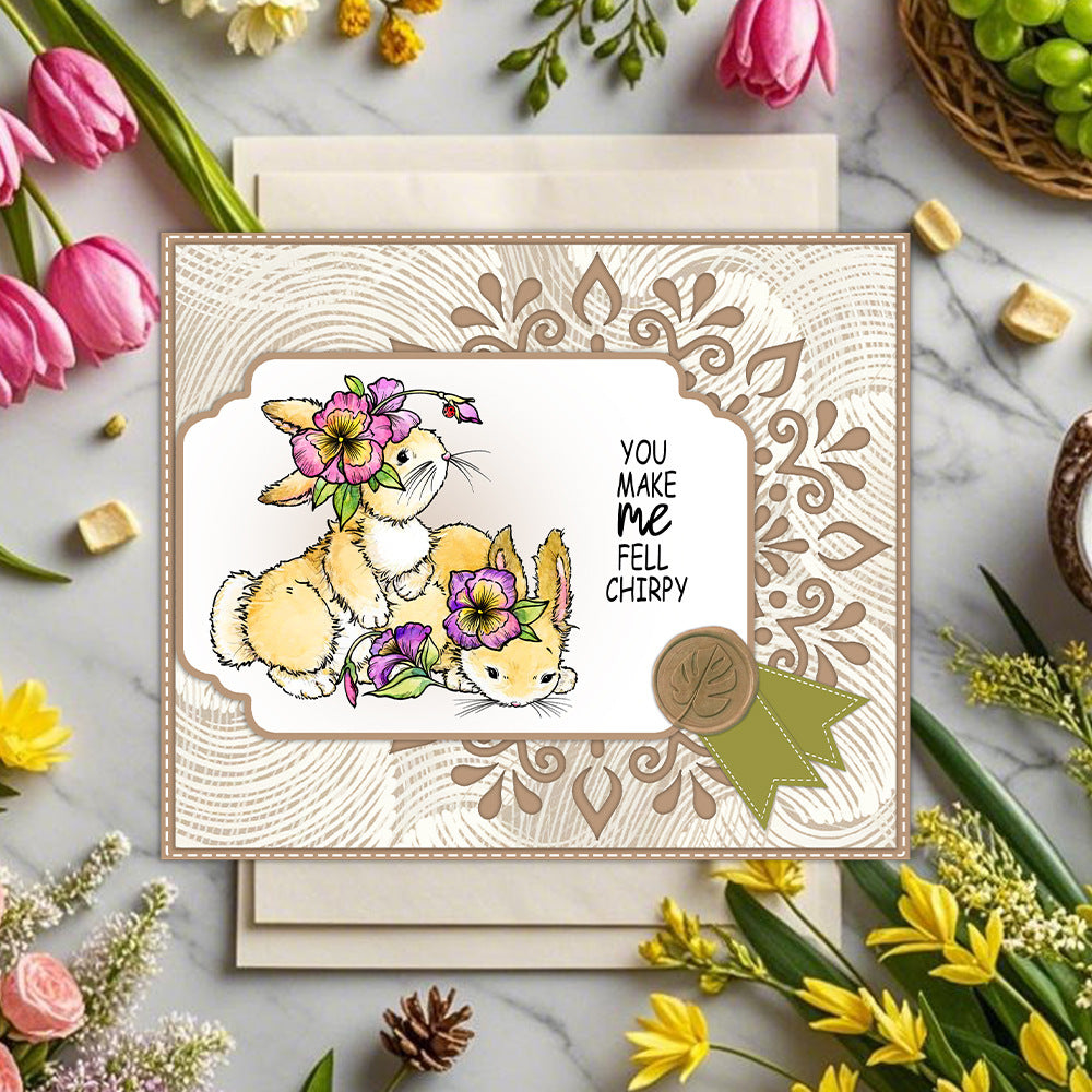 Flower Bunny Clear Stamps