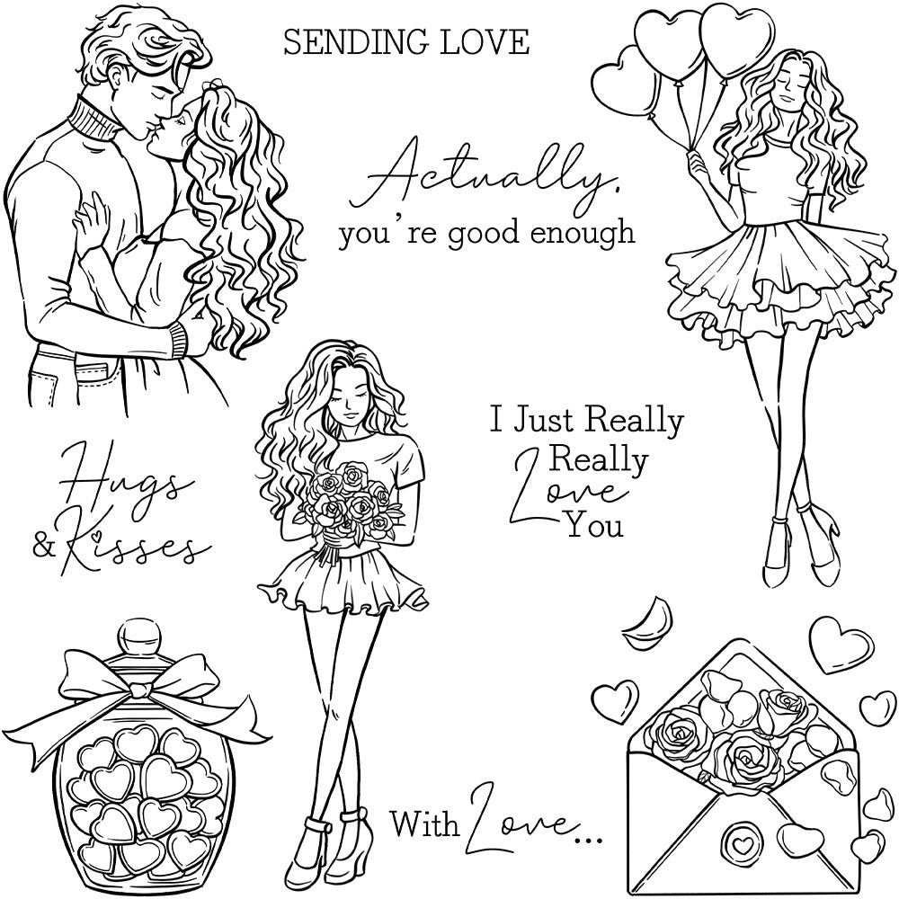 Valentine's Day Theme Dies & Stamps Set