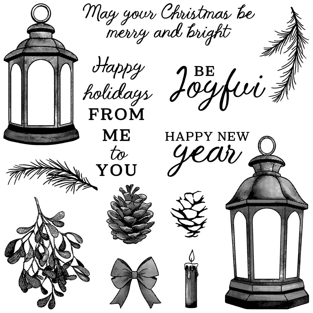 Christmas Candle Lights Dies & Stamps Set