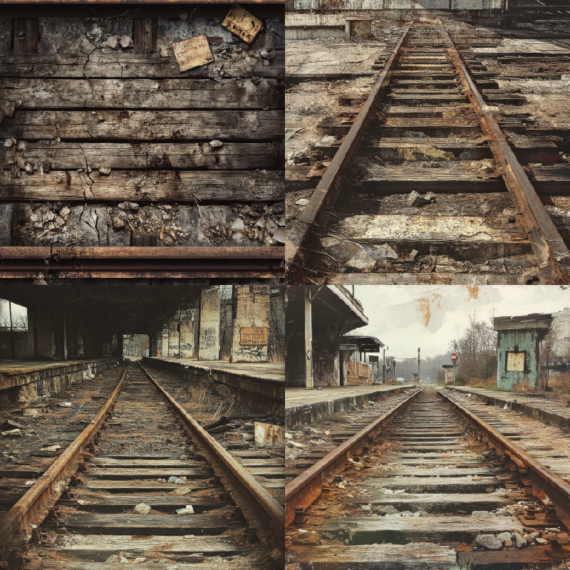 24PCS 6" Railway Relics Scrapbook Paper & Cardstock