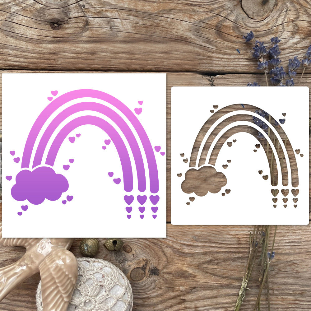 Rainbow Clouds Pattern DIY Painting Hollow Stencil