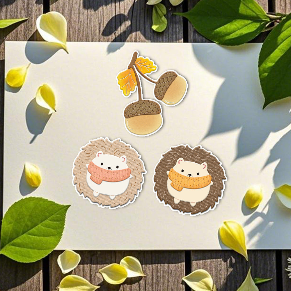 Hedgehog and Pine Cones Metal Cutting Dies