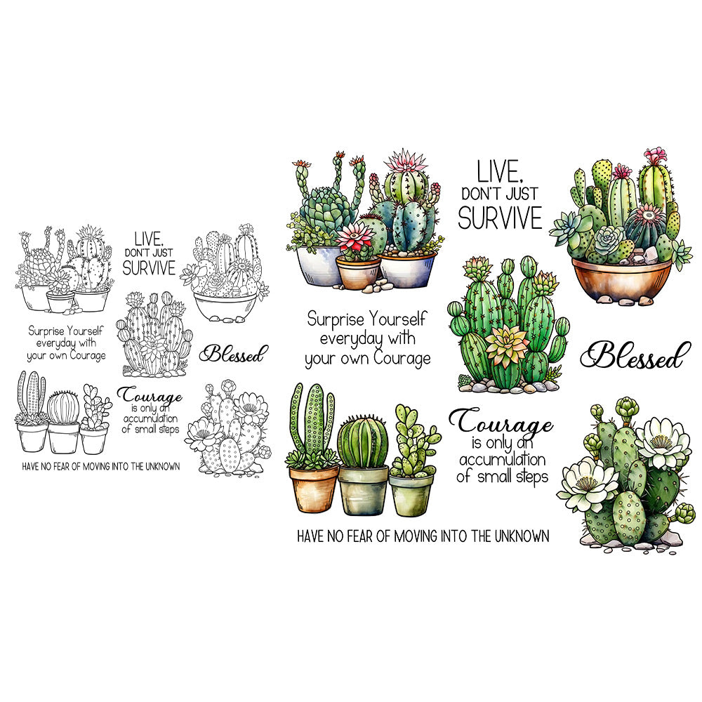 Plant Cactus Clear Stamps