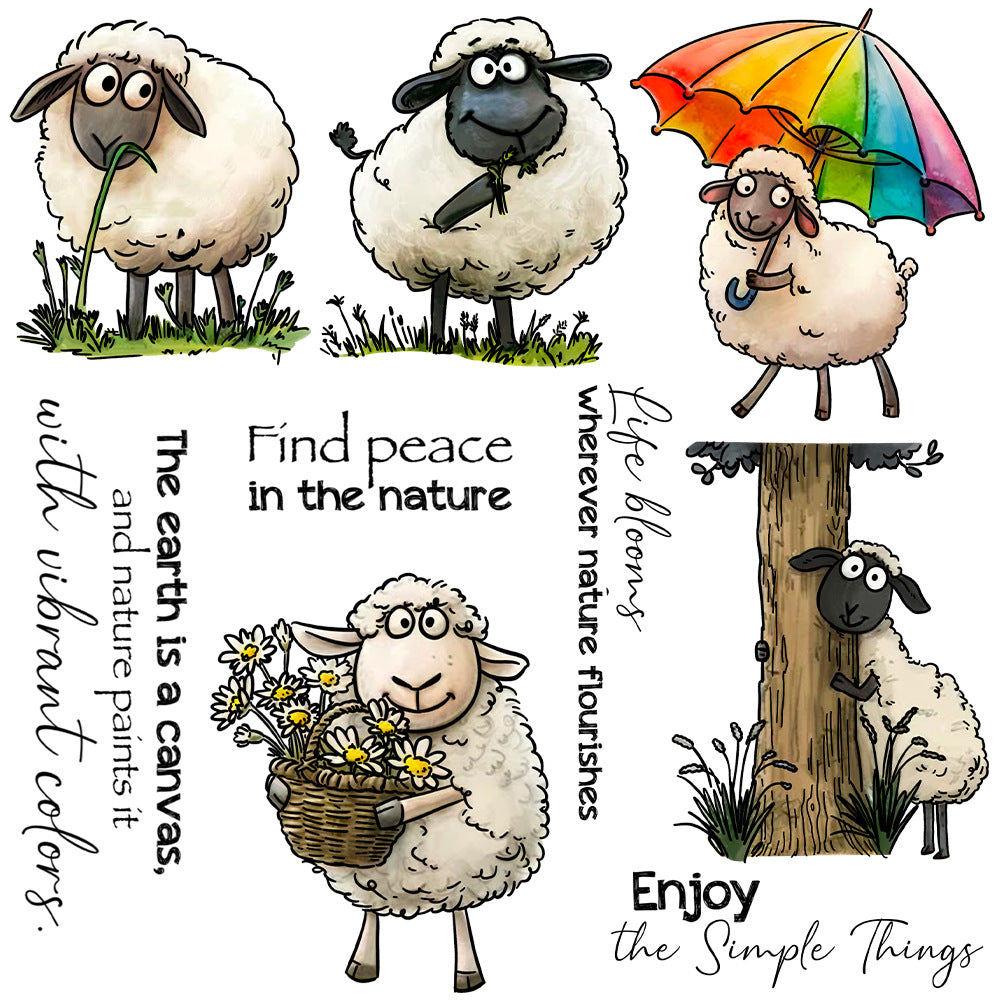Lamb Eating Grass Dies & Stamps Set