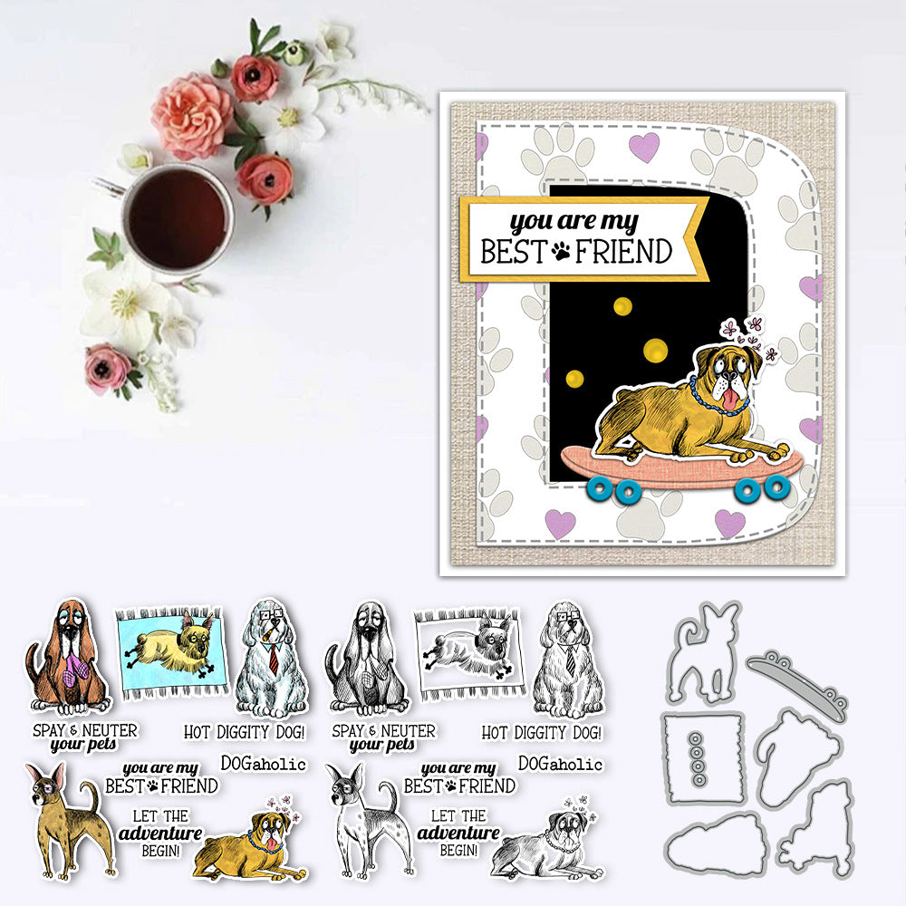 Cute Puppy Dies & Stamps Set