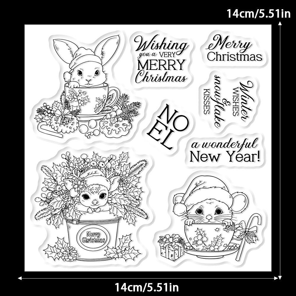 Christmas Animal Mugs Clear Stamps